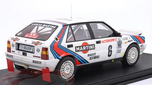 1/12 TopMarques 1987 Lancia Delta HF 4WD #6 Winner Rallye Monte Carlo Martini Lancia Miki Biasion, Tiziano Siviero Car Model