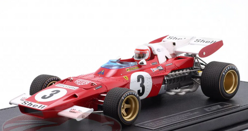 1/18 GP Replicas 1971 Formula 1 Clay Regazzoni Ferrari 312B2 #3 3rd Dutch GP Car Model with Driver Figure 1/18 GP Replicas 1971 Formula 1 Clay Regazzoni Ferrari 312B2 #3 3rd Dutch GP Car Model with Driver Figure