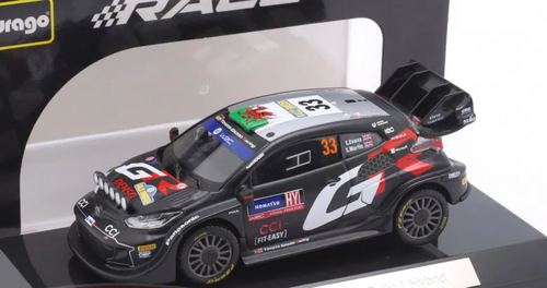 1/43 BBurago 2024 Toyota GR Yaris Rally1 Hybrid #33 WRC Toyota GR WRT Elfyn Evans, Scott Martin Diecast Car Model 1/43 BBurago 2024 Toyota GR Yaris Rally1 Hybrid #33 WRC Toyota GR WRT Elfyn Evans, Scott Martin Diecast Car Model