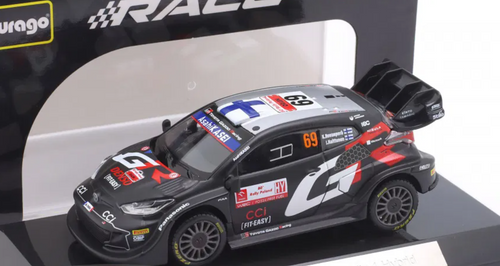1/43 BBurago 2024 Toyota GR Yaris Rally1 Hybrid #69 WRC Toyota GR WRT Kalle Rovanperä, Jonne Halttunen Diecast Car Model 1/43 BBurago 2024 Toyota GR Yaris Rally1 Hybrid #69 WRC Toyota GR WRT Kalle Rovanperä, Jonne Halttunen Diecast Car Model