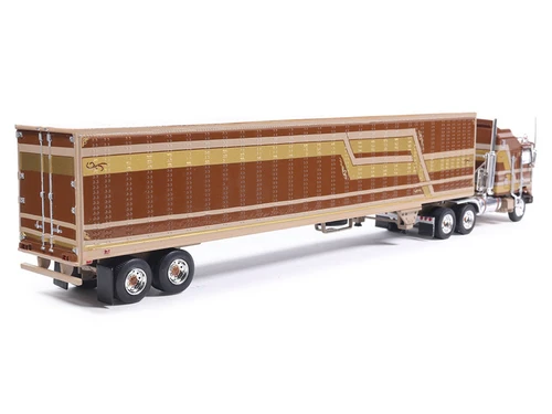 1/64 Ixo 1976 Kenworth K100 Aerodyne Semi Truck with Modern Trailker (Brown) Diecast Model
