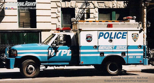 1/64 Greenlight 1995 Ford F-350 NYPD Emergency Service (Blue) Diecast Car Model 1/64 Greenlight 1995 Ford F-350 NYPD Emergency Service (Blue) Diecast Car Model