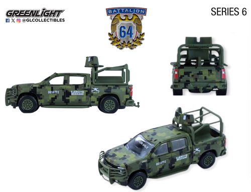 1/64 Greenlight 2021 Chevrolet Silverado LT Trail Boss Z71 Mexican Military Diecast Car Model 1/64 Greenlight 2021 Chevrolet Silverado LT Trail Boss Z71 Mexican Military Diecast Car Model