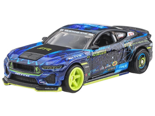 2024 Ford Mustang RTR Spec 5-FD Dark Blue with Graphics "Circuit Legends" Series Diecast Model Car by Hot Wheels 2024 Ford Mustang RTR Spec 5-FD Dark Blue with Graphics "Circuit Legends" Series Diecast Model Car by Hot Wheels
