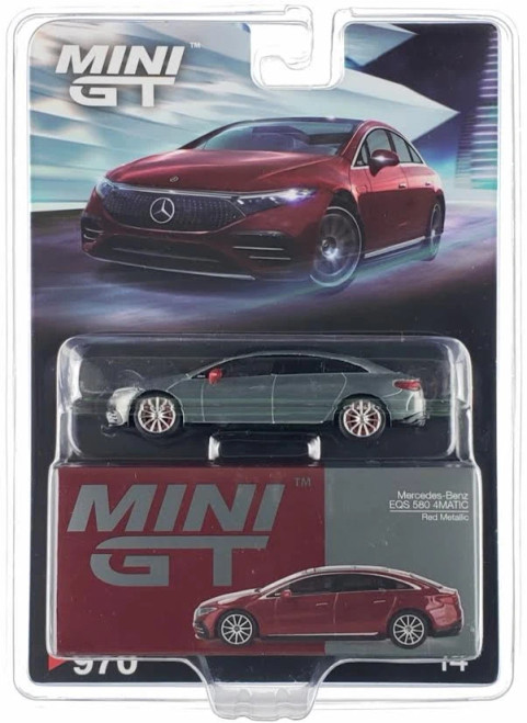 CHASE CAR 1/64 Mini GT Mercedes-Benz EQS 580 4MATIC (Chrome Silver with Red Mirrors) Diecast Car Model CHASE CAR 1/64 Mini GT Mercedes-Benz EQS 580 4MATIC (Chrome Silver with Red Mirrors) Diecast Car Model