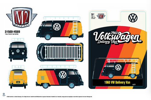 1/64 M2 Machines 1960 Volkswagen Delivery Van (Black) Diecast Car Model 1/64 M2 Machines 1960 Volkswagen Delivery Van (Black) Diecast Car Model