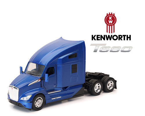 1/32 New Ray Kenworth T680 Open Hood (Blue) Diecast Car Model 1/32 New Ray Kenworth T680 Open Hood (Blue) Diecast Car Model