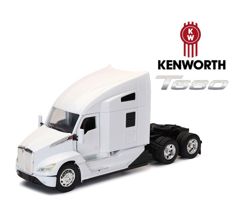 1/32 New Ray Kenworth T680 Open Hood (White) Diecast Car Model 1/32 New Ray Kenworth T680 Open Hood (White) Diecast Car Model