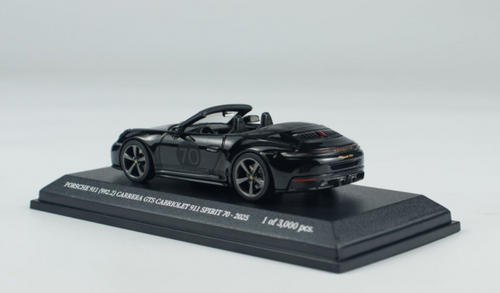 1/64 Minichamps 2025 Porsche 911 992.2 Carrera GTS Cabriolet 911 Spirit 70 (Black) Diecast Car Model 1/64 Minichamps 2025 Porsche 911 992.2 Carrera GTS Cabriolet 911 Spirit 70 (Black) Diecast Car Model