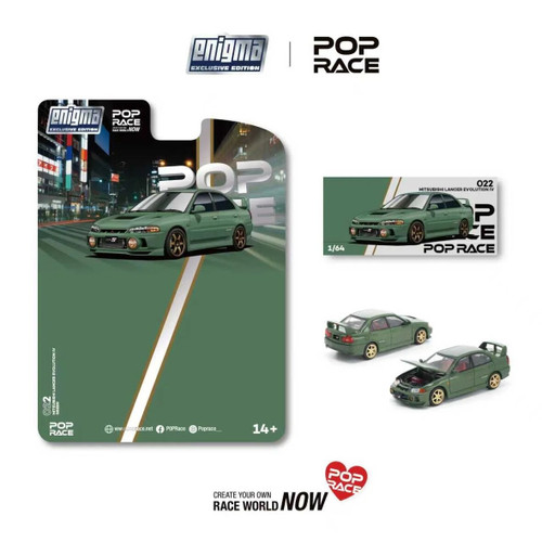 1/64 Poprace Mitsubishi Lancer Evolution IV (Green) Diecast Car Model 1/64 Poprace Mitsubishi Lancer Evolution IV (Green) Diecast Car Model