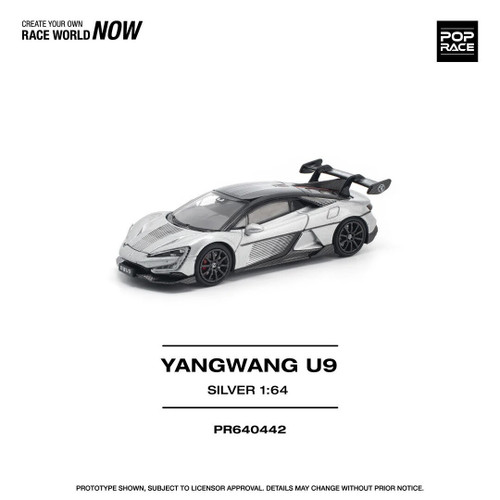 1/64 Poprace Yangwang U9 (Silver) Diecast Car Model 1/64 Poprace Yangwang U9 (Silver) Diecast Car Model