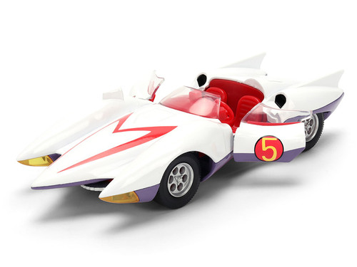 Mach 5 White with Red Stripes and Interior "Speed Racer" (1967) TV Series "Anime Hollywood Rides" Series 1/32 Diecast Model Car by Jada Mach 5 White with Red Stripes and Interior "Speed Racer" (1967) TV Series "Anime Hollywood Rides" Series 1/32 Diecast Model Car by Jada
