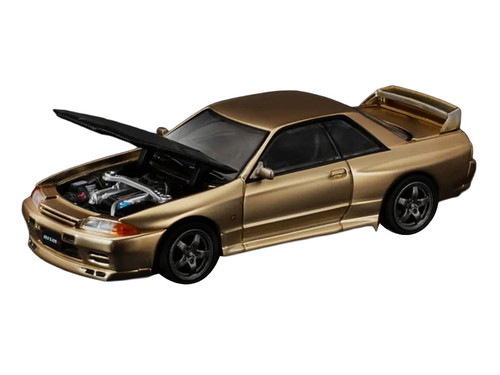 Skyline GT-R R32 RHD (Right Hand Drive) Chrome Gold with Carbon Hood "Tokyo Auto Salon 2025" 1/64 Diecast Model Car by Pop Race Skyline GT-R R32 RHD (Right Hand Drive) Chrome Gold with Carbon Hood "Tokyo Auto Salon 2025" 1/64 Diecast Model Car by Pop Race