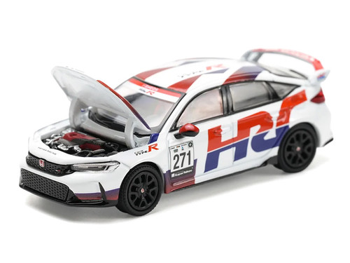 Honda Civic Type R FL5 "HRC - Honda Racing" White with Graphics 1/64 Diecast Model Car by Pop Race Honda Civic Type R FL5 "HRC - Honda Racing" White with Graphics 1/64 Diecast Model Car by Pop Race