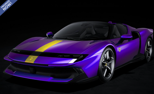 1/18 BBR Ferrari 849 Testarossa Spider (Hong Kong Purple with Yellow Stripe) Car Model 1/18 BBR Ferrari 849 Testarossa Spider (Hong Kong Purple with Yellow Stripe) Car Model