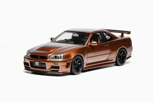 1/18 Motorhelix Nissan Skyline GT-R GTR R34 (Bronze Brown) Diecast Car Model 1/18 Motorhelix Nissan Skyline GT-R GTR R34 (Bronze Brown) Diecast Car Model