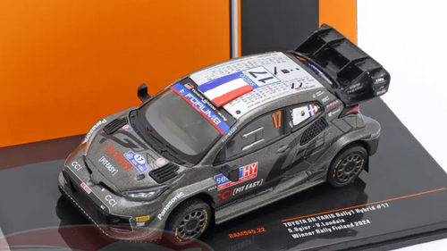 1/43 Ixo 2024 Toyota GR Yaris Rally1 Hybrid #17 Winner Rallye Finland Toyota Gazoo Racing WRT Sébastien Ogier, Vincent Landais Car Model 1/43 Ixo 2024 Toyota GR Yaris Rally1 Hybrid #17 Winner Rallye Finland Toyota Gazoo Racing WRT Sébastien Ogier, Vincent Landais Car Model