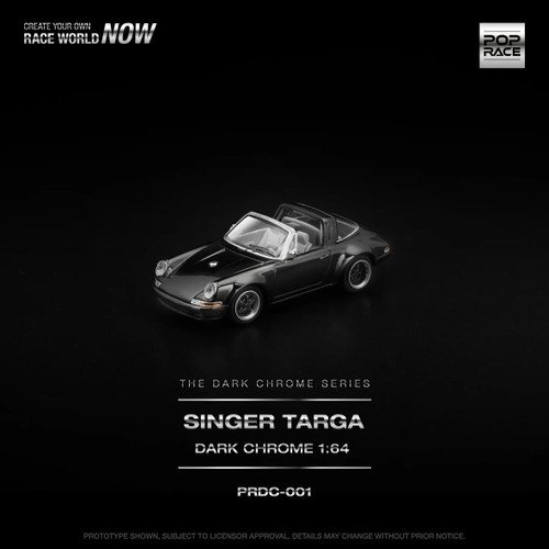1/64 Poprace Porsche 911 964 Singer Targa (Dark Chrome Black) Diecast Car Model 1/64 Poprace Porsche 911 964 Singer Targa (Dark Chrome Black) Diecast Car Model