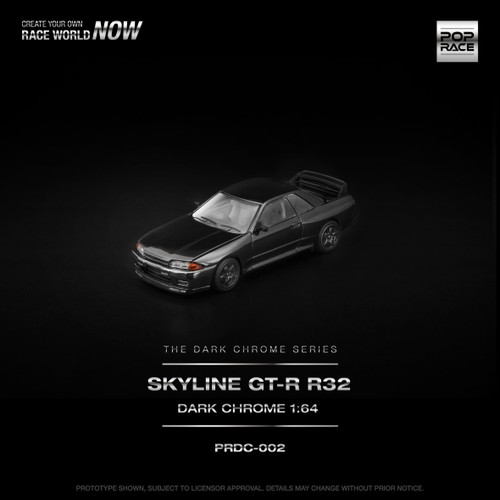 1/64 Poprace Nissan Skyline GT-R GTR R32 (Dark Chrome Black) Diecast Car Model 1/64 Poprace Nissan Skyline GT-R GTR R32 (Dark Chrome Black) Diecast Car Model