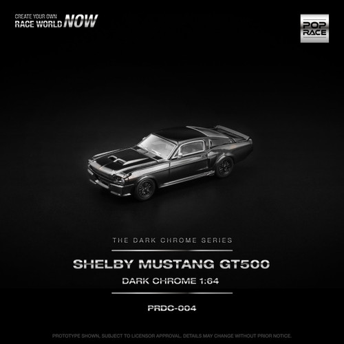 1/64 Poprace Ford Mustang Shelby GT500 (Dark Chrome Black) Diecast Car Model 1/64 Poprace Ford Mustang Shelby GT500 (Dark Chrome Black) Diecast Car Model