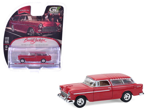 1955 Chevrolet Nomad Custom Wagon Red "Barrett-Jackson" Series 16 1/64 Diecast Model Car by Greenlight 1955 Chevrolet Nomad Custom Wagon Red "Barrett-Jackson" Series 16 1/64 Diecast Model Car by Greenlight