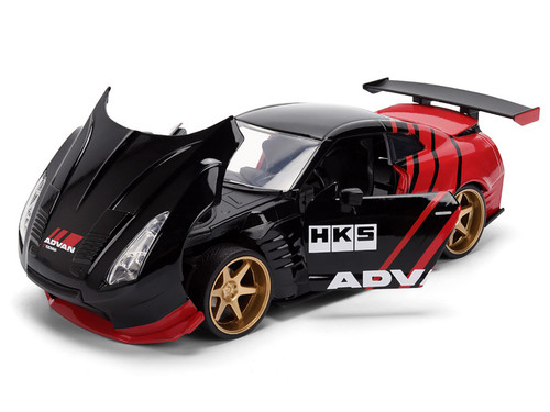 2009 Nissan GT-R (R35) Ben Sopra "Advan" Black and Red "JDM Tuners" Series 1/24 Diecast Model Car by Jada 2009 Nissan GT-R (R35) Ben Sopra "Advan" Black and Red "JDM Tuners" Series 1/24 Diecast Model Car by Jada
