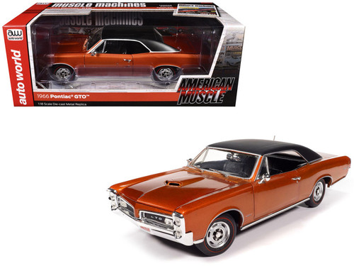 1966 Pontiac GTO Copper Blaze Metallic with Black Vinyl Top "Hemmings Muscle Machines July 2024 Cover Car" "American Muscle" Series 1/18 Diecast Model Car by Auto World 1966 Pontiac GTO Copper Blaze Metallic with Black Vinyl Top "Hemmings Muscle Machines July 2024 Cover Car" "American Muscle" Series 1/18 Diecast Model Car by Auto World
