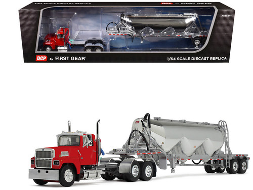 Ford LTL 9000 Day Cab with Heil Pneumatic Tank Trailer Heil Red 1/64 Diecast Model by DCP/First Gear Ford LTL 9000 Day Cab with Heil Pneumatic Tank Trailer Heil Red 1/64 Diecast Model by DCP/First Gear