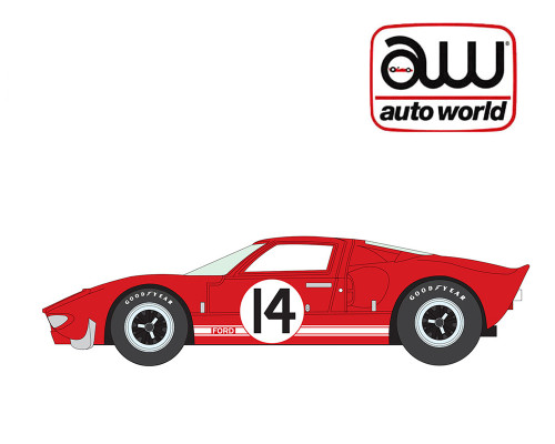 1/64 Auto World 1965 Ford GT 40 #14 (Red) Diecast Car Model