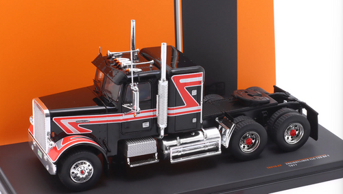 1/43 Ixo 1977 Freightliner FLC 120 64 T SZM (Black & Red) Diecast Car Model