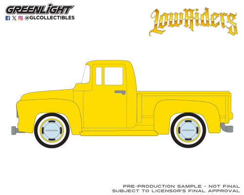 1/64 Greenlight 1956 Ford F-100 Lowrider (Yellow) Diecast Car Model 1/64 Greenlight 1956 Ford F-100 Lowrider (Yellow) Diecast Car Model