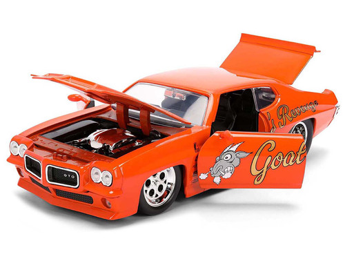 1971 Pontiac GTO "Goat's Revenge" Orange with Graphics "Bigtime Muscle" Series 1/24 Diecast Model Car by Jada 1971 Pontiac GTO "Goat's Revenge" Orange with Graphics "Bigtime Muscle" Series 1/24 Diecast Model Car by Jada