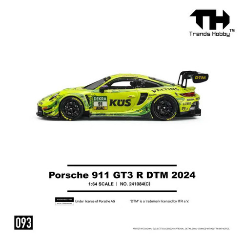 1/64 Trends Hobby 2024 Porsche 911 GT3 R DTM #91 Diecast Car Model 1/64 Trends Hobby 2024 Porsche 911 GT3 R DTM #91 Diecast Car Model