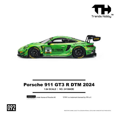 1/64 Trends Hobby 2024 Porsche 911 GT3 R DTM #90 Diecast Car Model 1/64 Trends Hobby 2024 Porsche 911 GT3 R DTM #90 Diecast Car Model