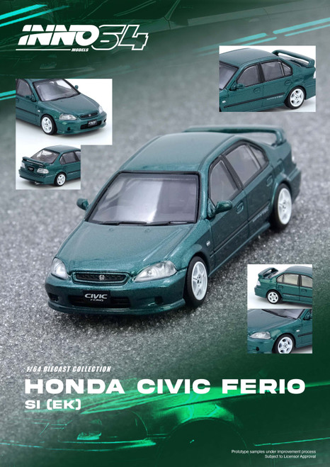 1/64 Inno Honda Civic Ferio Si (EK) (Green) Car Model