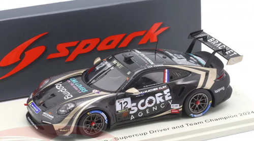 1/43 Spark 2024 Porsche 911 GT3 Cup #12 Porsche Supercup Champion Schumacher CLRT Larry ten Voorde Car Model 1/43 Spark 2024 Porsche 911 GT3 Cup #12 Porsche Supercup Champion Schumacher CLRT Larry ten Voorde Car Model