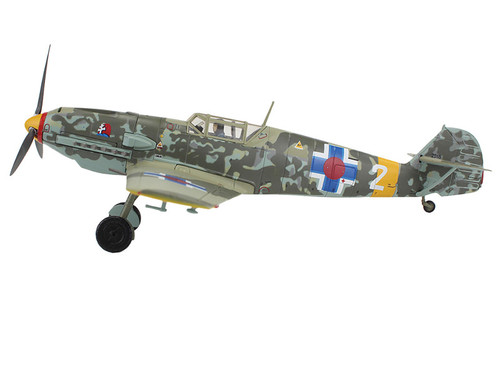 Messerschmitt Bf 109E-3 Fighter Aircraft "White 2 Jan Reznak 13.(slow)/JG 52 Kraznodar USSR" (1943) German Luftwaffe "Air Power Series" 1/48 Diecast Model by Hobby Master Messerschmitt Bf 109E-3 Fighter Aircraft "White 2 Jan Reznak 13.(slow)/JG 52 Kraznodar USSR" (1943) German Luftwaffe "Air Power Series" 1/48 Diecast Model by Hobby Master