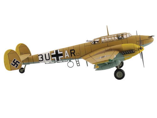Messerschmitt BF 110E-2 Trop Fighter Aircraft "3U+AR 7./ZG26 Italy" (1941) German Luftwaffe "Air Power Series" 1/72 Diecast Model by Hobby Master Messerschmitt BF 110E-2 Trop Fighter Aircraft "3U+AR 7./ZG26 Italy" (1941) German Luftwaffe "Air Power Series" 1/72 Diecast Model by Hobby Master