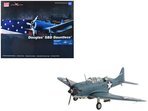 Douglas SBD-3 Dauntless Aircraft "Dusty Kleiss S-7 Scouting Six USS Enterprise" (1942) United States Navy "Premium Collection" 1/32 Diecast Model by Hobby Master Douglas SBD-3 Dauntless Aircraft "Dusty Kleiss S-7 Scouting Six USS Enterprise" (1942) United States Navy "Premium Collection" 1/32 Diecast Model by Hobby Master