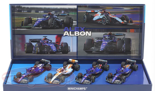1/43 Minichamps 4-Car Set 2023 Formula 1 Alex Albon Williams FW45 #23 Car Models 1/43 Minichamps 4-Car Set 2023 Formula 1 Alex Albon Williams FW45 #23 Car Models