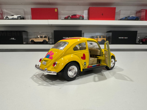 1/32 Kinsmart 1967 Volkswagen Classical Beetle Print Flowers 5″ (Yellow) Diecast Car Model (new no retail box) 1/32 Kinsmart 1967 Volkswagen Classical Beetle Print Flowers 5″ (Yellow) Diecast Car Model (new no retail box)