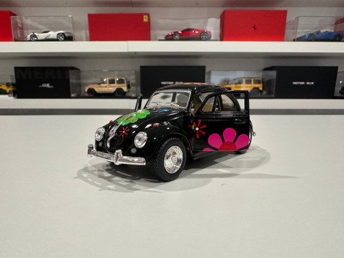 1/32 Kinsmart 1967 Volkswagen Classical Beetle Print Flowers 5″ (Black) Diecast Car Model (new no retail box) 1/32 Kinsmart 1967 Volkswagen Classical Beetle Print Flowers 5″ (Black) Diecast Car Model (new no retail box)
