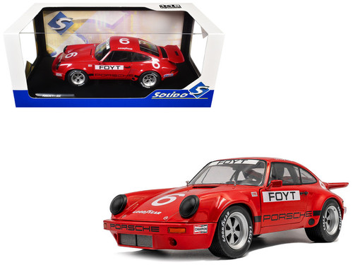 1/18 Solido 1974 Porsche 911 IROC Red #6 Foyt Iroc Daytona Diecast Car Model