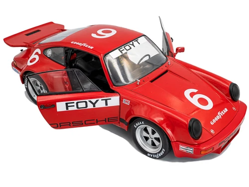 1/18 Solido 1974 Porsche 911 IROC Red #6 Foyt Iroc Daytona Diecast Car Model