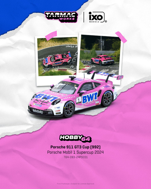 1/64 Tarmac Works 2024 Porsche 911 GT3 Cup (992) Porsche Mobil 1 Supercup Harry King Diecast Car Model 1/64 Tarmac Works 2024 Porsche 911 GT3 Cup (992) Porsche Mobil 1 Supercup Harry King Diecast Car Model