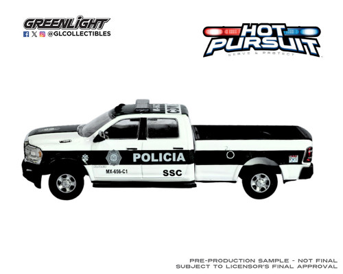 1/64 Greenlight 2019 Dodge Ram 2500 SSC Mexico City Police Diecast Car Model 1/64 Greenlight 2019 Dodge Ram 2500 SSC Mexico City Police Diecast Car Model