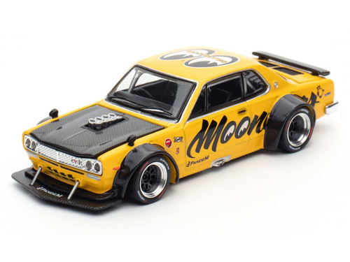 Skyline GT-R V8 Drift "Hakosuka" RHD (Right Hand Drive) "Mooneyes" Yellow with Carbon Hood "The Model Car Show Singapore 2025" 1/64 Diecast Model Car by Pop Race Skyline GT-R V8 Drift "Hakosuka" RHD (Right Hand Drive) "Mooneyes" Yellow with Carbon Hood "The Model Car Show Singapore 2025" 1/64 Diecast Model Car by Pop Race