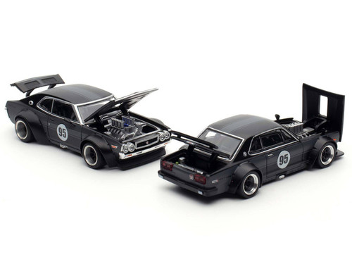Skyline GT-R V8 Drift "Hakosuka" RHD (Right Hand Drive) #95 Black and Datsun Laurel C130 RHD (Right Hand Drive) Black 2 Car Box Set "Hong Kong Toycar Salon 2025" 1/64 Diecast Model Car by Pop Race Skyline GT-R V8 Drift "Hakosuka" RHD (Right Hand Drive) #95 Black and Datsun Laurel C130 RHD (Right Hand Drive) Black 2 Car Box Set "Hong Kong Toycar Salon 2025" 1/64 Diecast Model Car by Pop Race