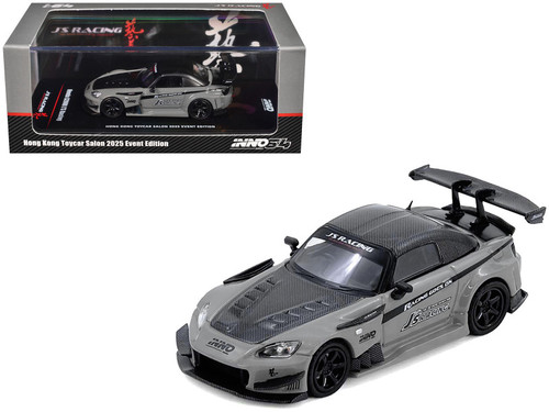 Honda S2000 RHD (Right Hand Drive) "J's Racing" Gray with Carbon Hood and Top "Hong Kong Toycar Salon 2025 Event Edition" 1/64 Diecast Model Car by Inno Models Honda S2000 RHD (Right Hand Drive) "J's Racing" Gray with Carbon Hood and Top "Hong Kong Toycar Salon 2025 Event Edition" 1/64 Diecast Model Car by Inno Models