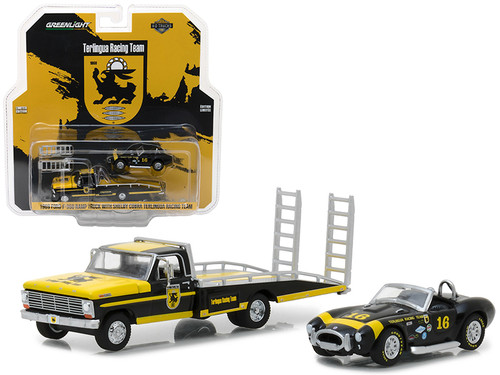 1969 Ford F-350 Ramp Truck with Shelby Cobra Terlingua Racing Team #16 HD Trucks Series 11 1/64 Diecast Models by Greenlight